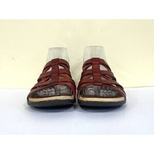 Ariat Leather Slip-on Leather Sandals Shoes Women's 5.5 (Red & Brown)